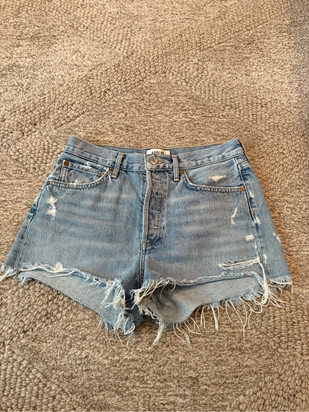 Agolde parker denim shorts